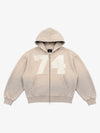 Washed Ombré Number Graphic Zip Hoodie