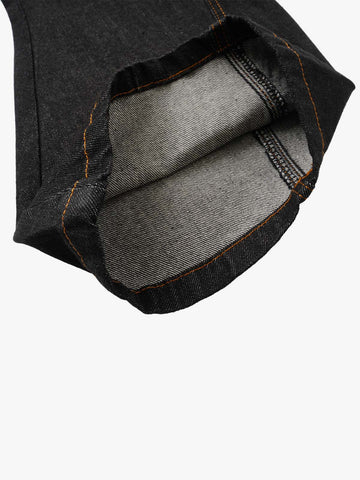 Napoleon Cord Embroidery Barrel Baggy Jeans