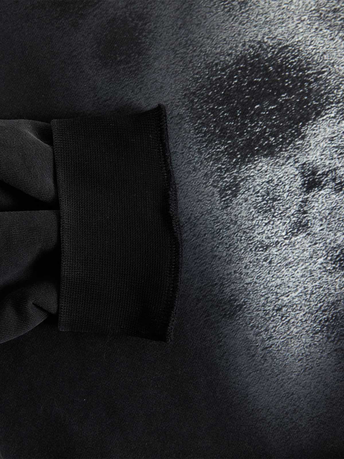 Rhinestone Letter Airbrush Graphic Pullover Hoodie 