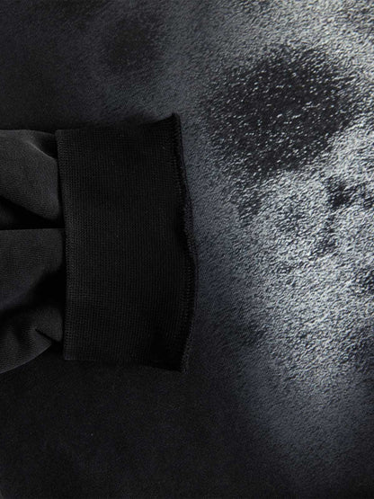 Rhinestone Letter Airbrush Graphic Pullover Hoodie 