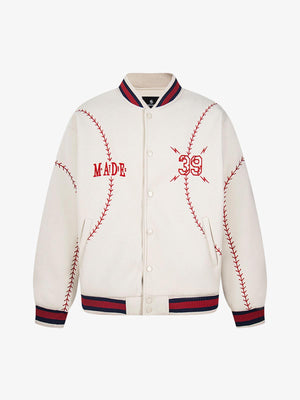 Baseball Stitch Embroidered Varsity Jacket