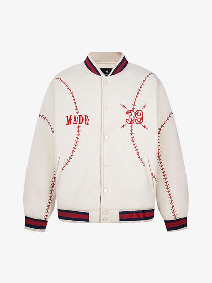 Baseball Stitch Embroidered Varsity Jacket
