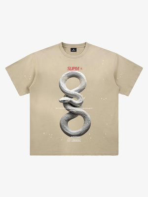 Snake and Sword Graphic T-Shirt with Bold Statement Design 