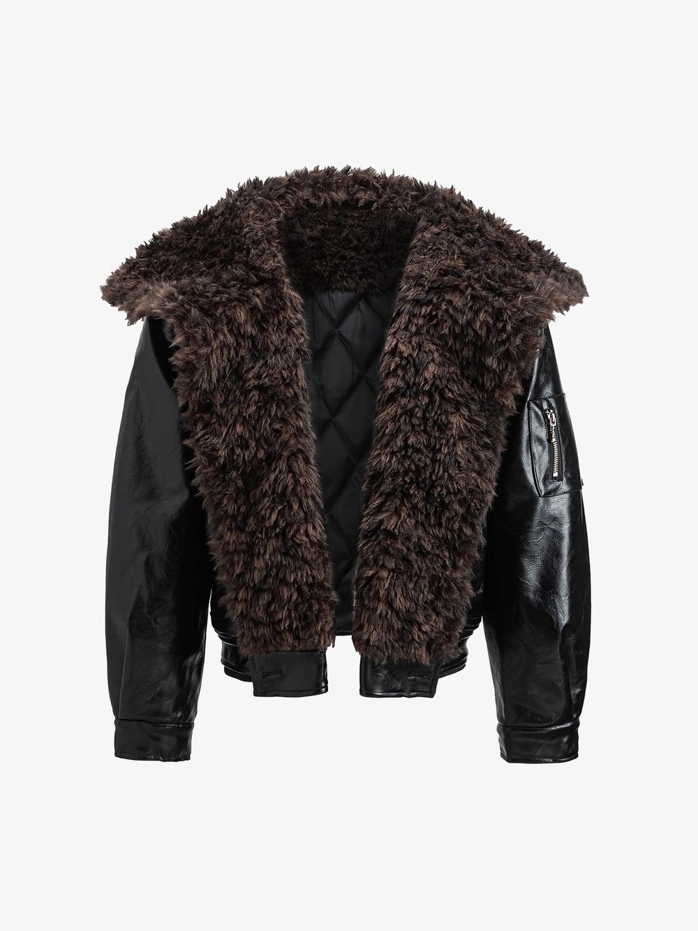 Faux Fur Leather Coat