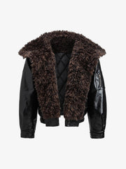 Faux Fur Leather Coat