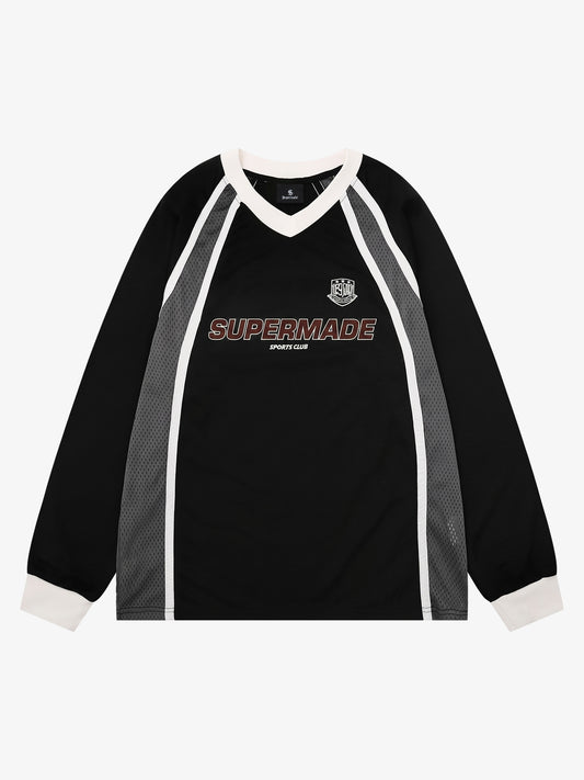 Sweatshirt mit Mesh-Patchwork-Design