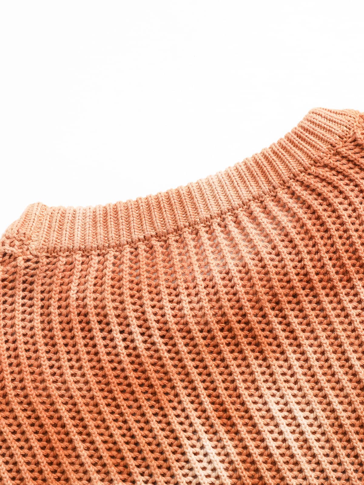 Gradient Ombre Knit  Crew Neck Sweater