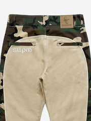 Camo Patchwork Flared Pants