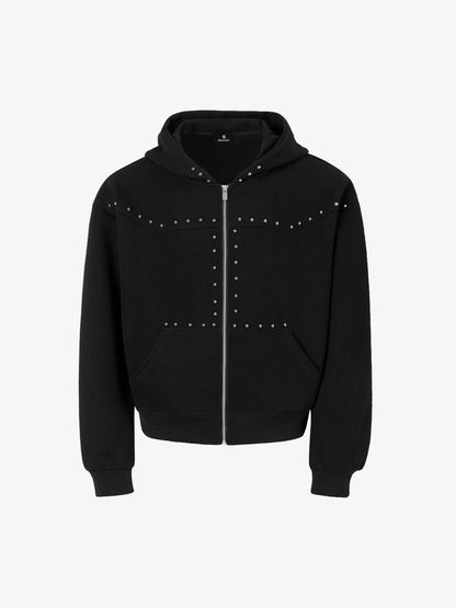 Studded Zip Hoodie