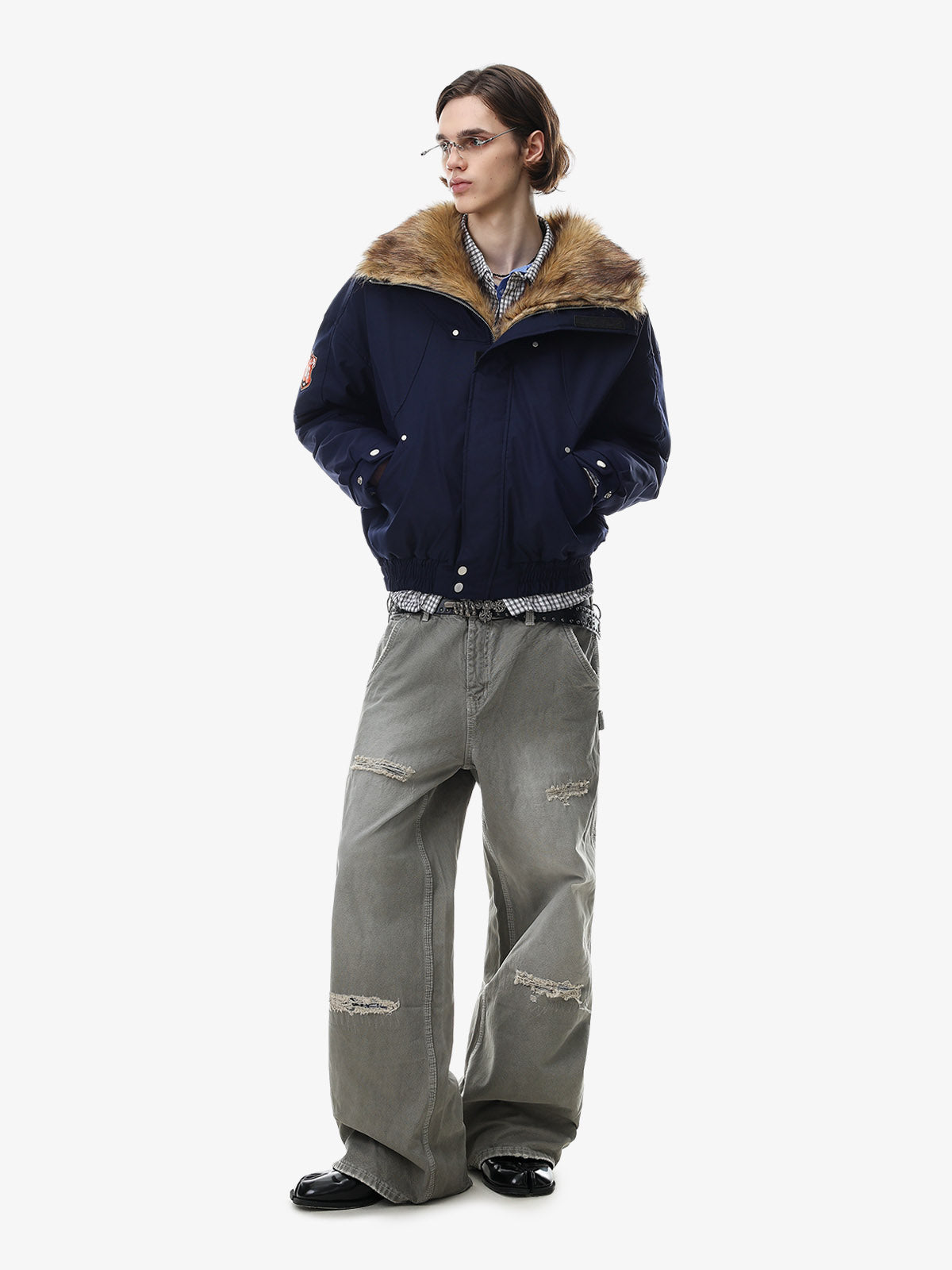 Studded Badge Embroidered Padded Coat