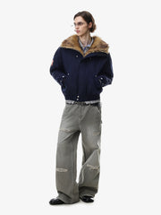 Studded Badge Embroidered Padded Coat