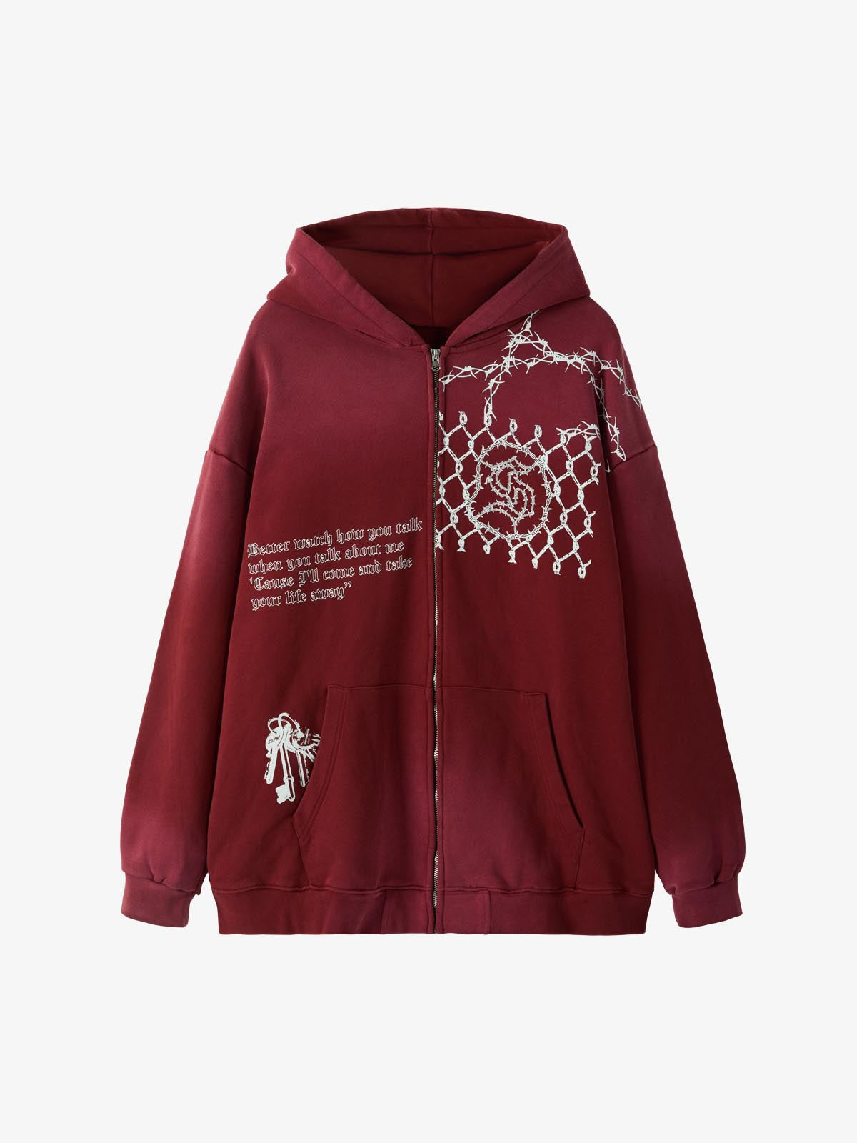 Supermade Vintage Distressed Print Patchwork Sweatshirt Set 