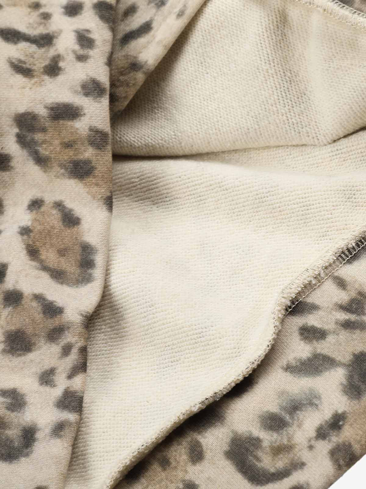 Leopard Graphic Stand-Collar Zip Jacket
