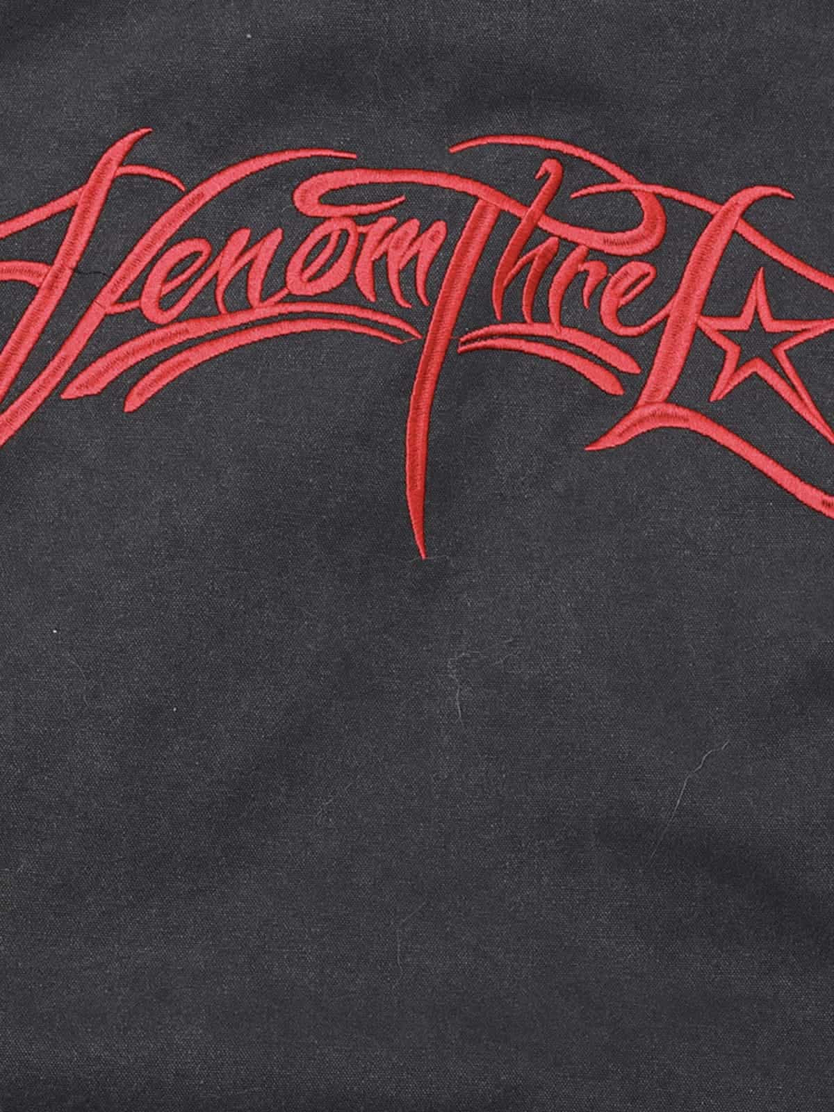 Winter Bomber Jacket with Faux Fur Hood Trim and Embroidered Logo 