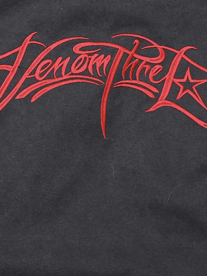 Winter Bomber Jacket with Faux Fur Hood Trim and Embroidered Logo 