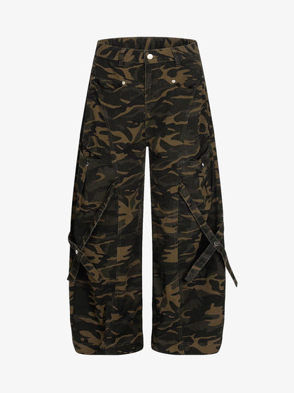 Street Camo Multi-Pocket Cargo Baggy Pants 