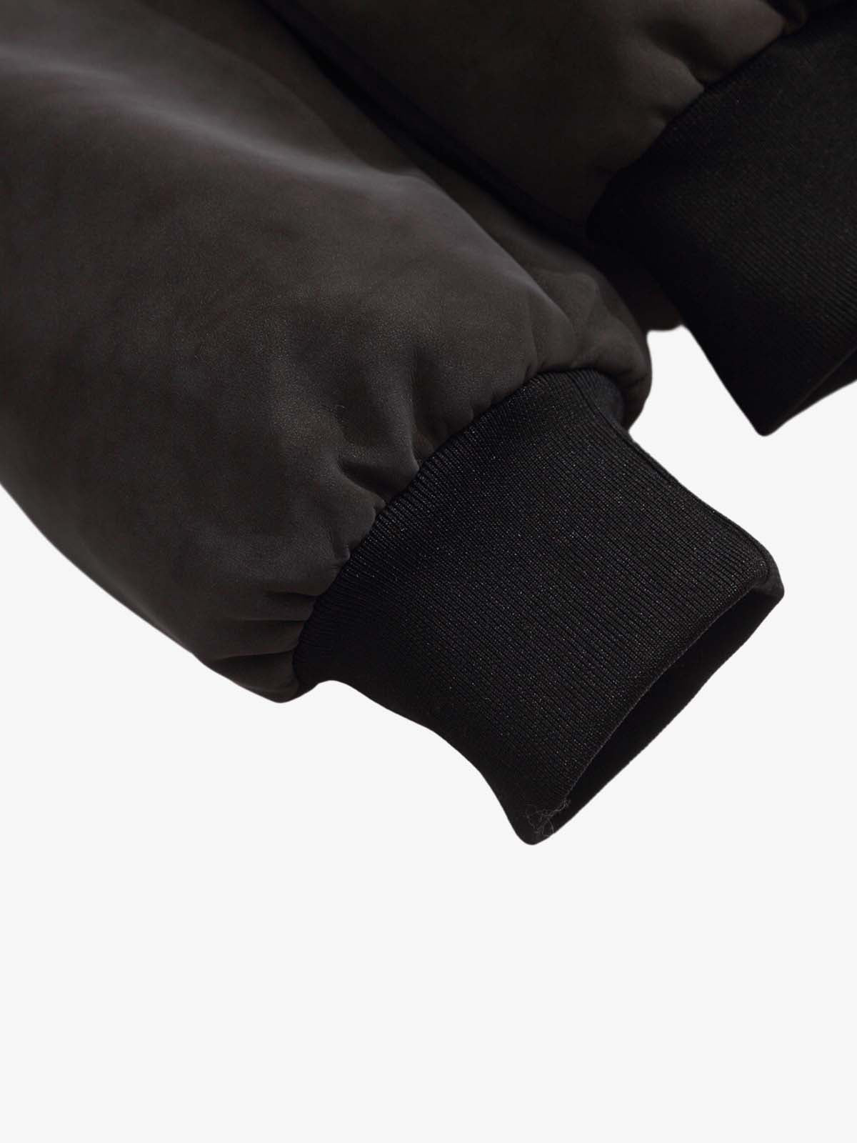 Faux Fur Trimmed Hood Suede Bomber Jacket 