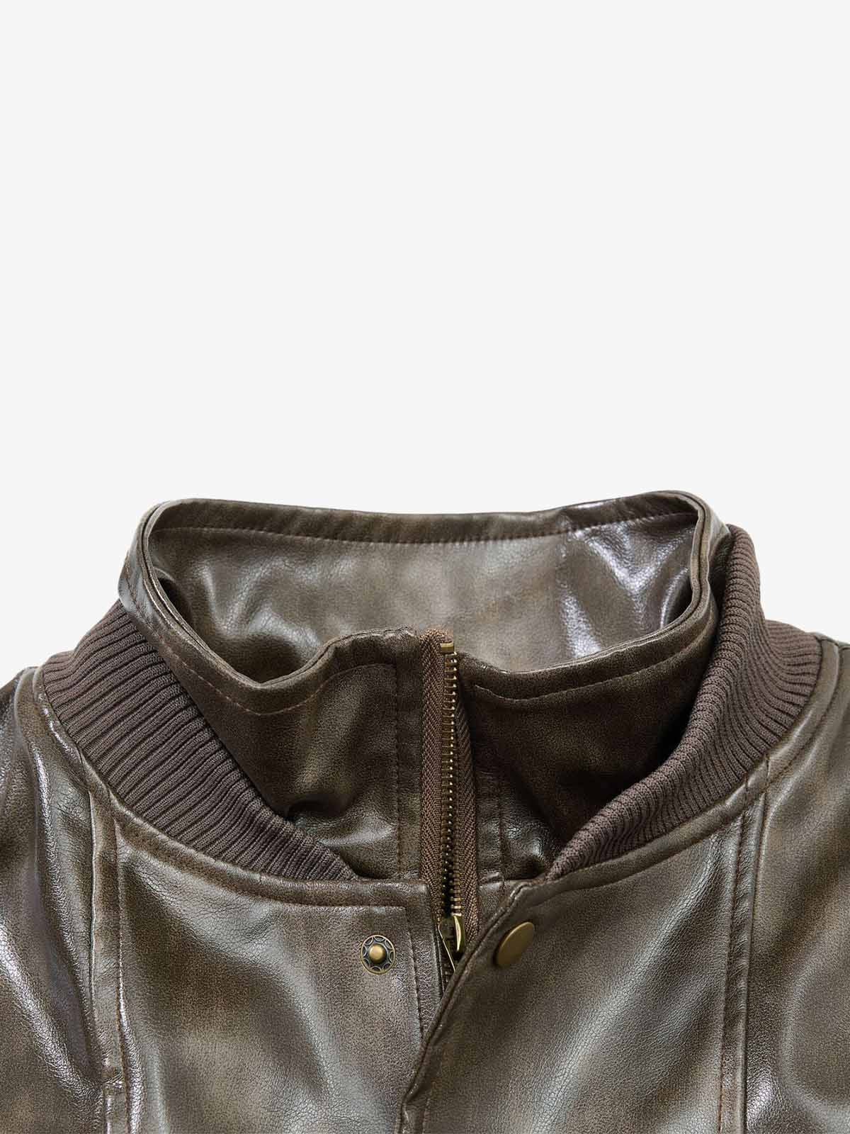 Structured Biker Leather Jacket