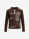 Vintage Graphic Henley Long Sleeve T-Shirt 