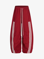 Striped Zip-Up Track Jacket and Wide-Leg Track Pants Set 