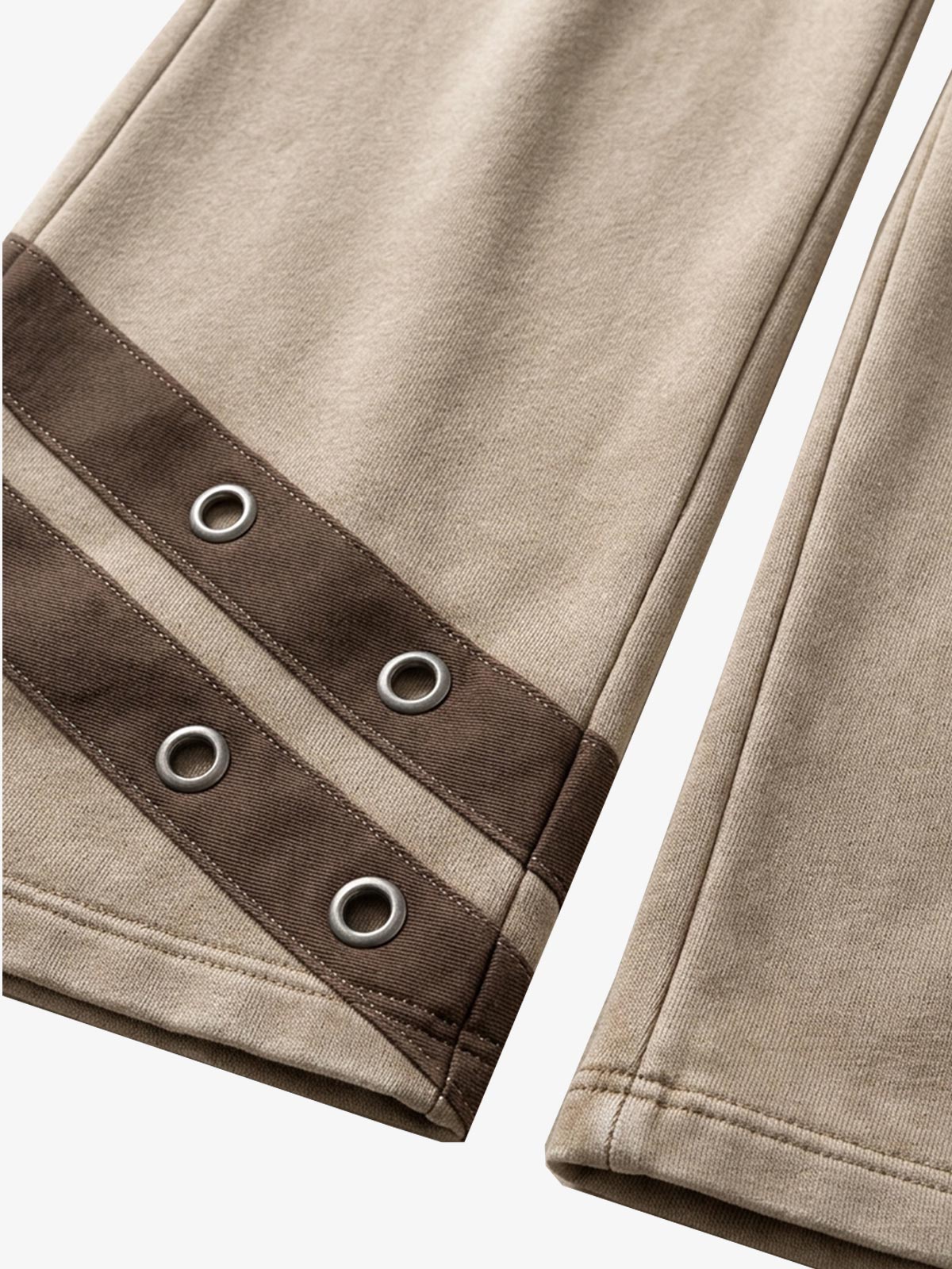 Contrast Panel Graphic Zip-Up Hoodie & Wide-Leg Sweatpants Set