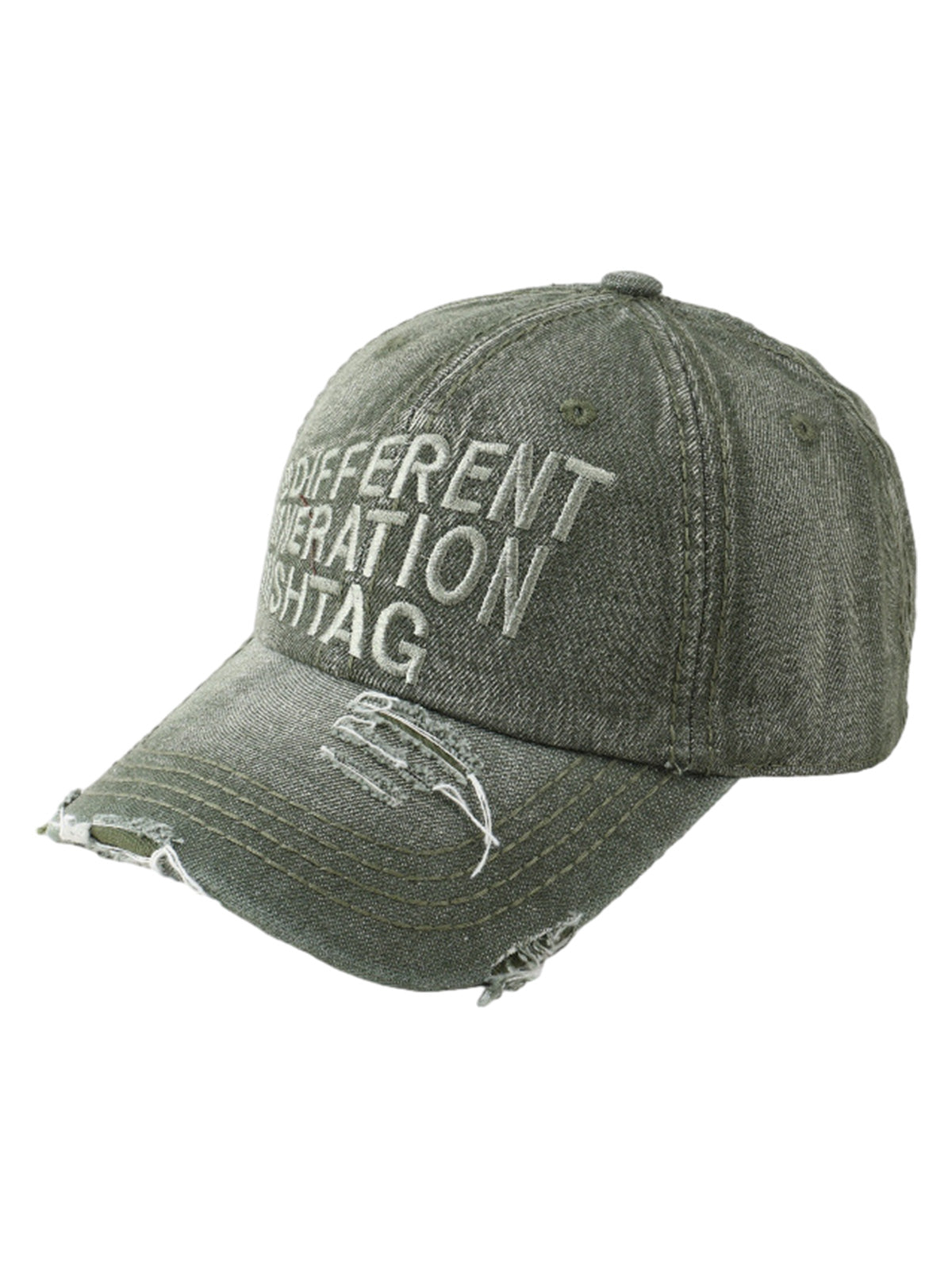 Washed "DIFFERENT GENERATION" Denim Baseball Cap