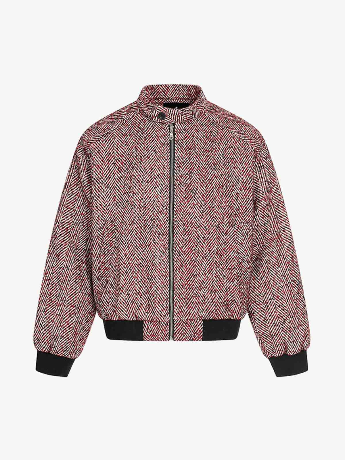 Vintage Herringbone Zip Up Jacket