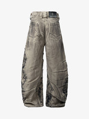 Scimitar Graphic Distressed Jeans