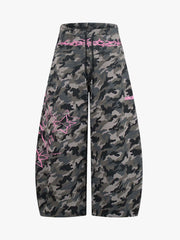 Y2K Camo Pink Print Barrel Sweatpants 