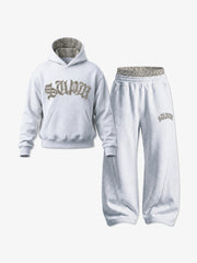 Varsity Graphic Hoodie & Wide-Leg Sweatpants Set