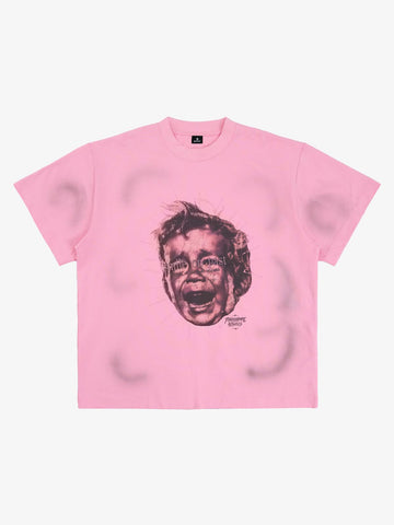 Street Retro Fun Portrait Print T-shirt - 2598 