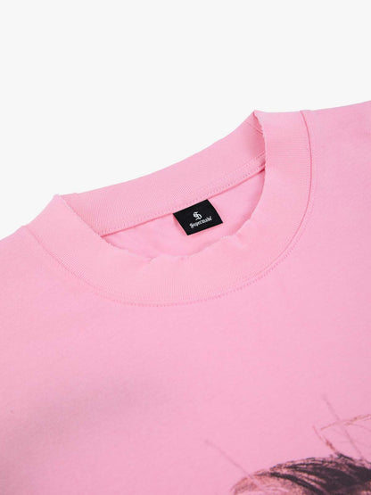 Street Retro Fun Portrait Print T-shirt 