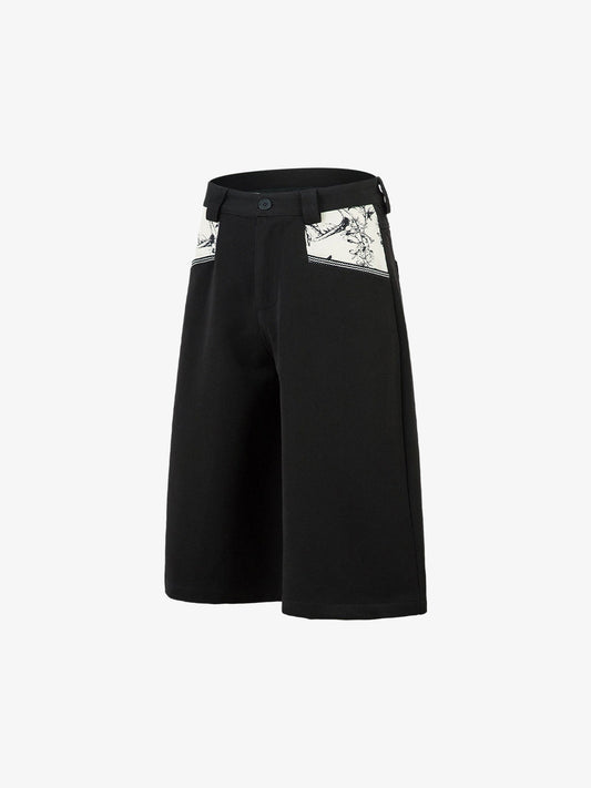 Retro Niche Patchwork Suit Shorts 