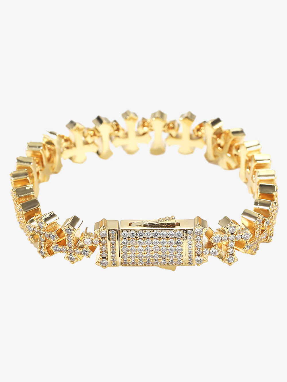 Cross Link Iced Bracelet 