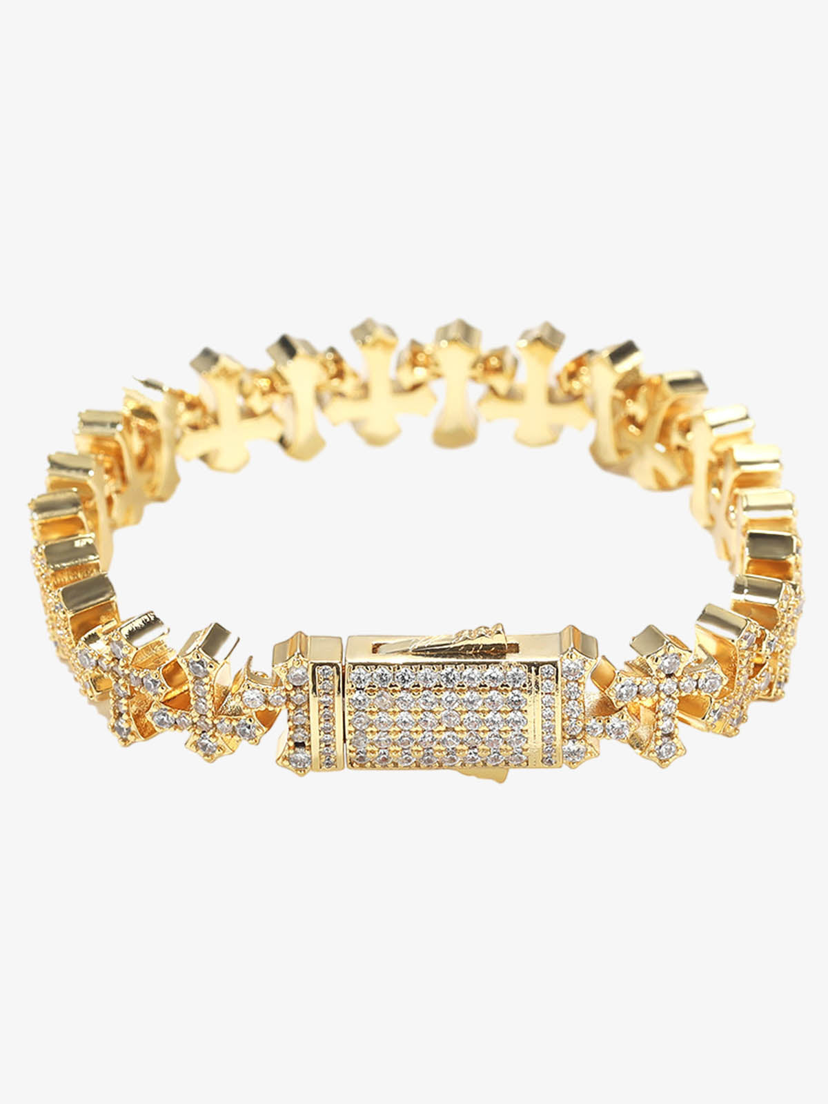 Cross Link Iced Bracelet 