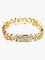 Cross Link Iced Bracelet 