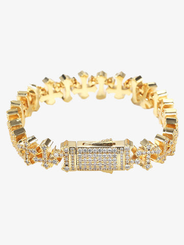 Cross Link Iced Bracelet 