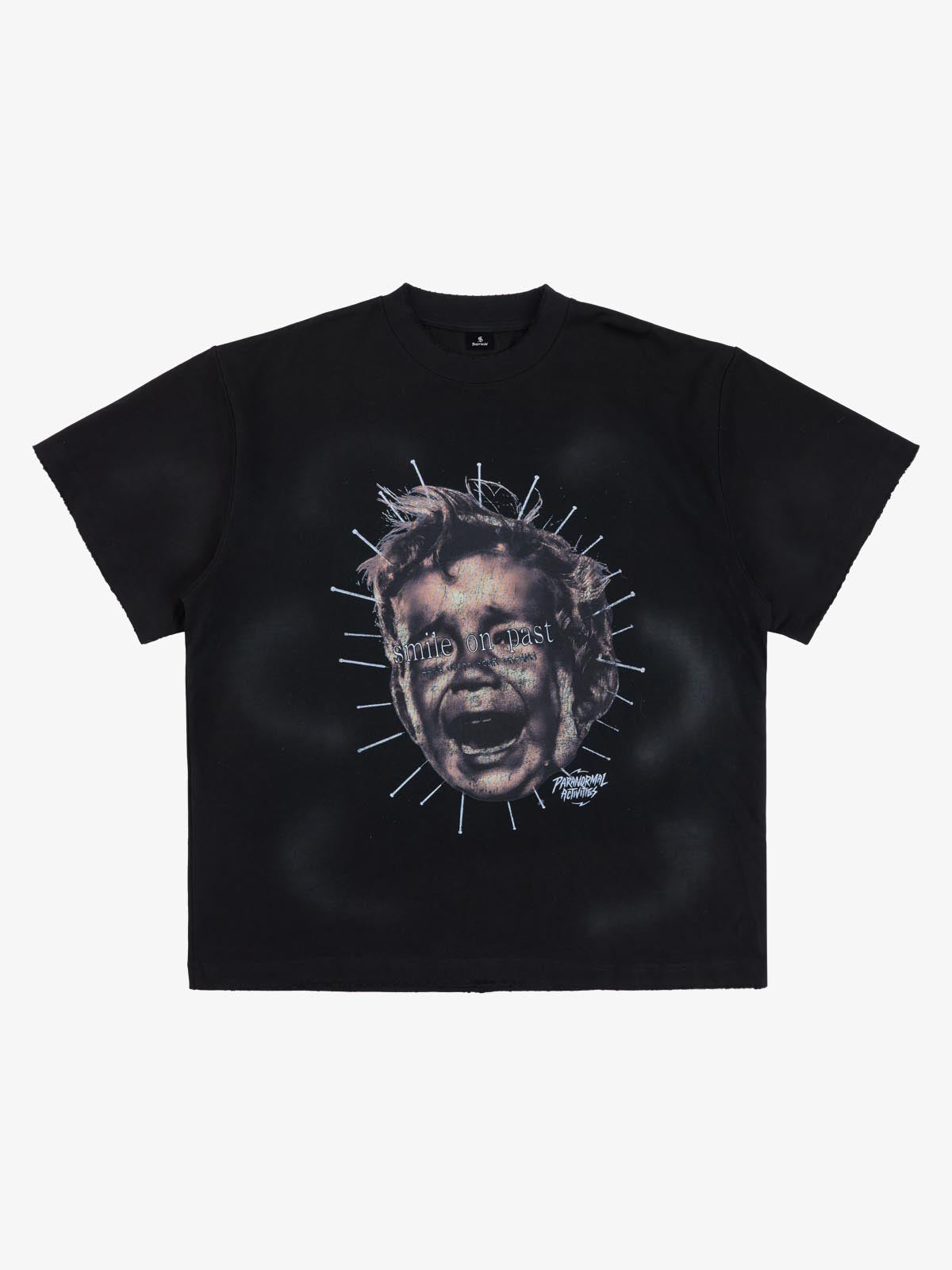 Street Retro Fun Portrait Print T-shirt - 2598 