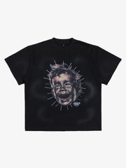 Street Retro Fun Portrait Print T-shirt - 2598 