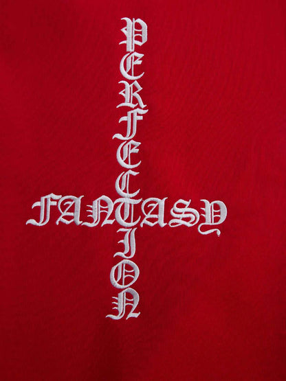 Gothic Letter Cross Embroidery Zip Up Hoodie and Sweatpants Set 