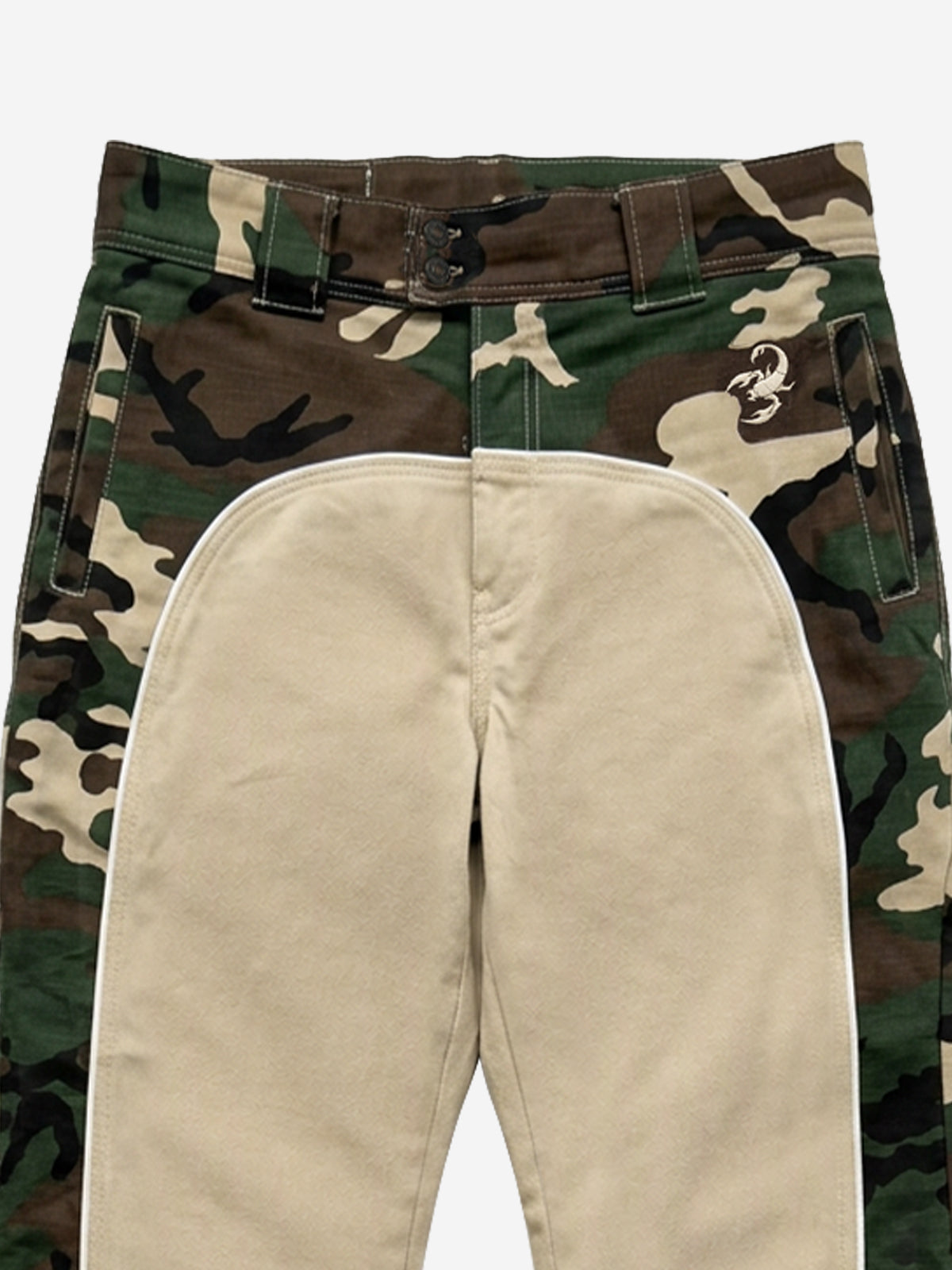 Camo Patchwork Flared Pants