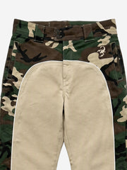 Camo Patchwork Flared Pants