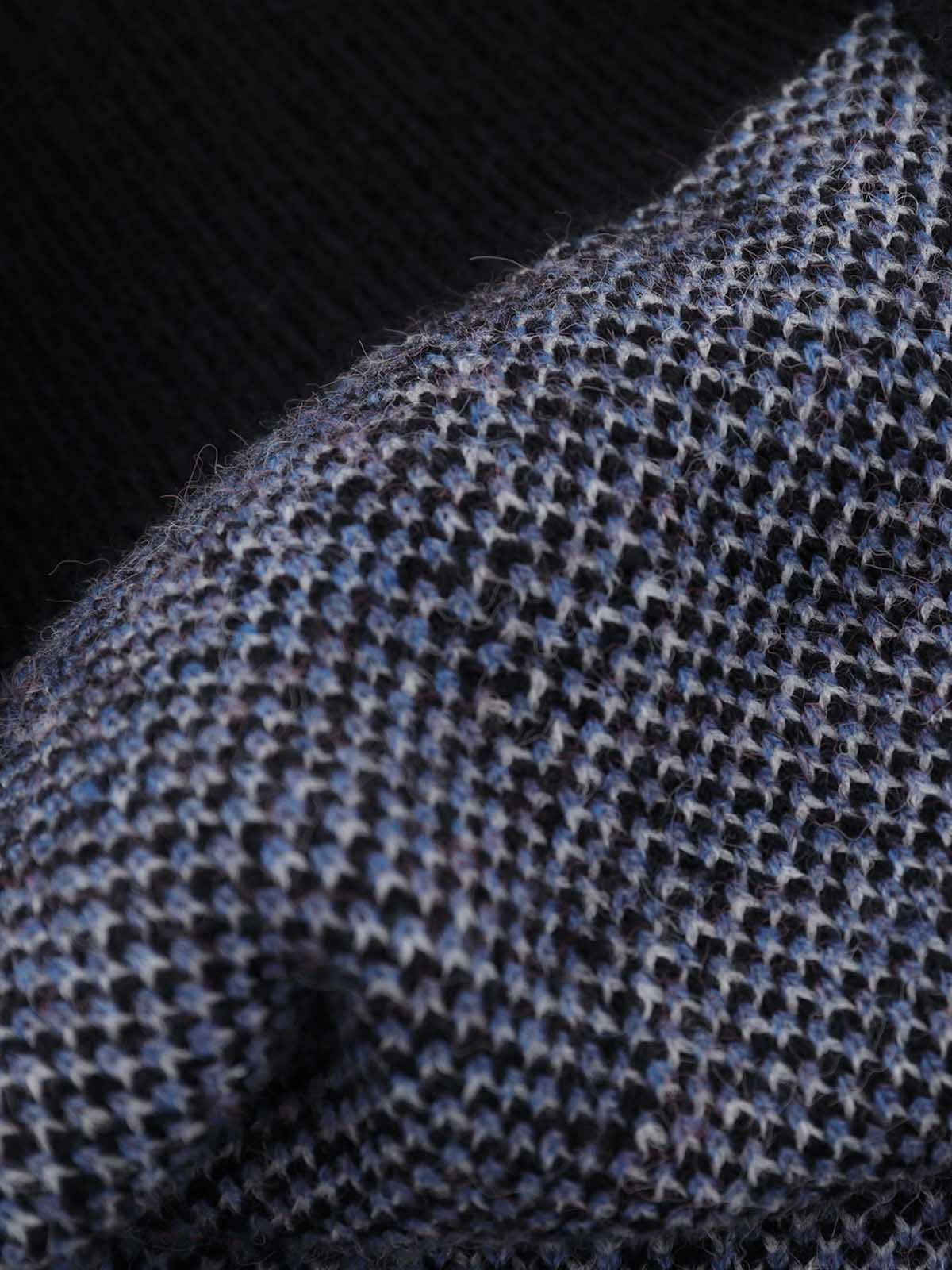 Contrast Panel Embroidered Polo Knit Sweater