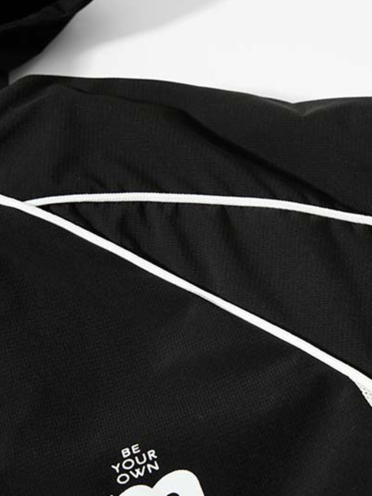 Street-style Letter Print Hooded Windbreaker Jacket