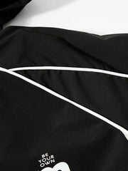 Street-style Letter Print Hooded Windbreaker Jacket