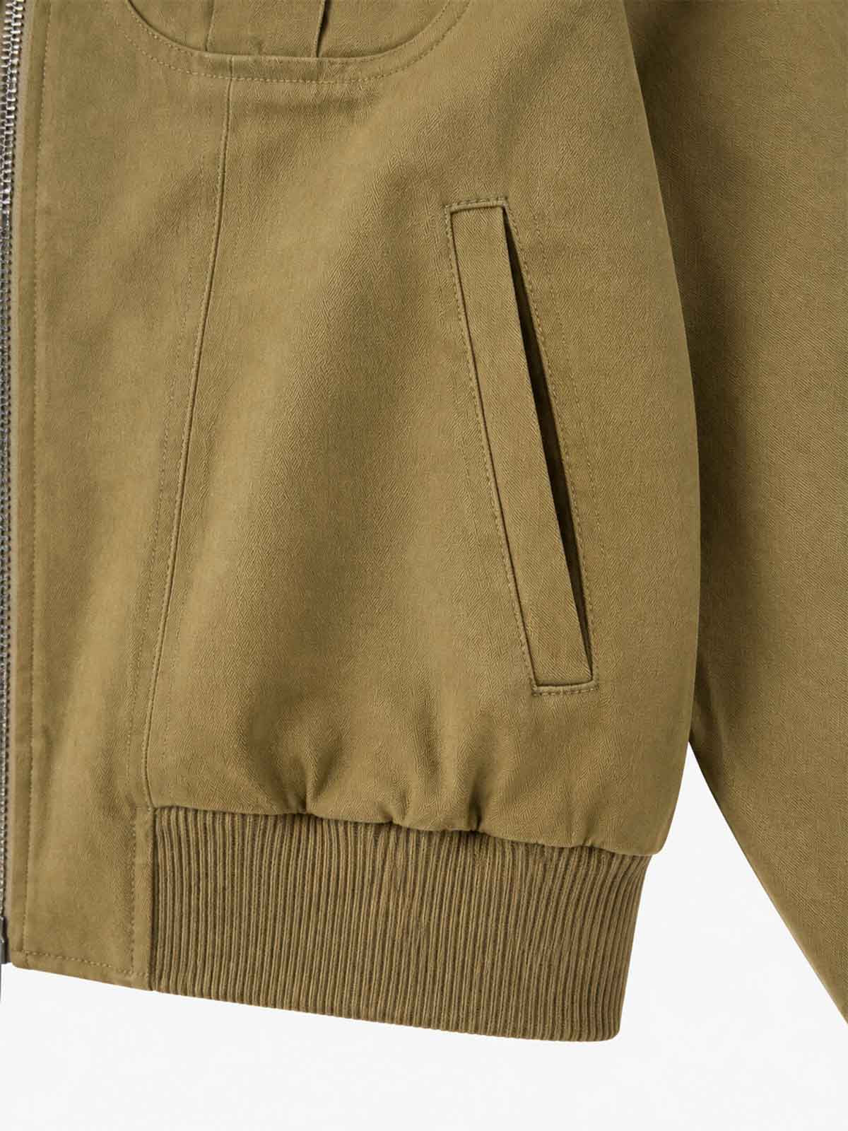 Faux-Shearling Collar Bomber Jacket