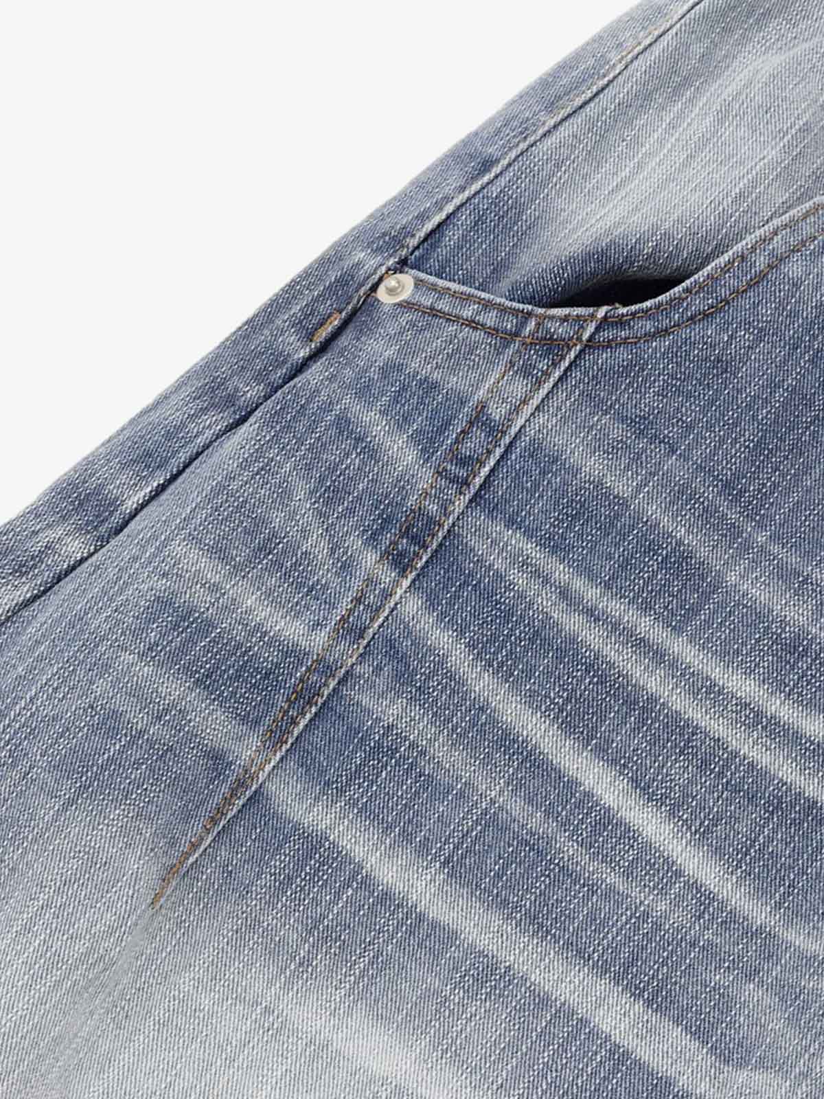 Wide-Leg Denim Trousers with Distressed Details for Women 
