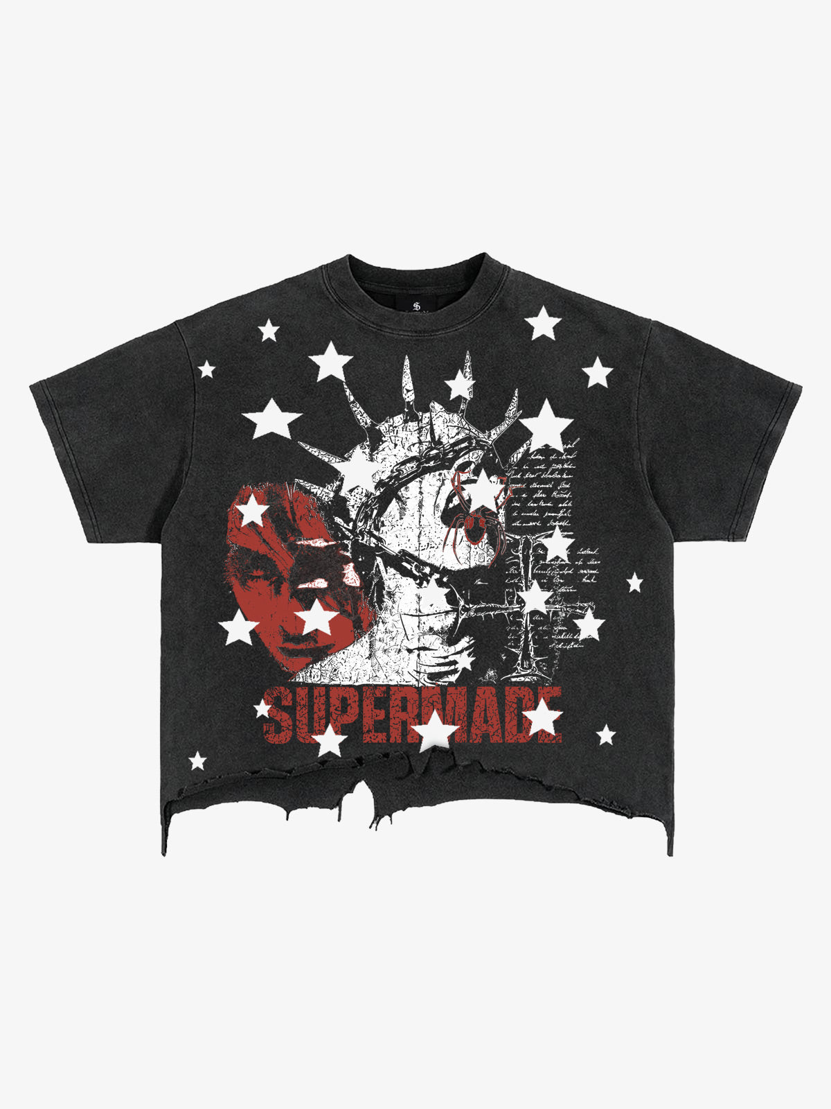 Supernatural Crop-T-Shirt im Used-Look