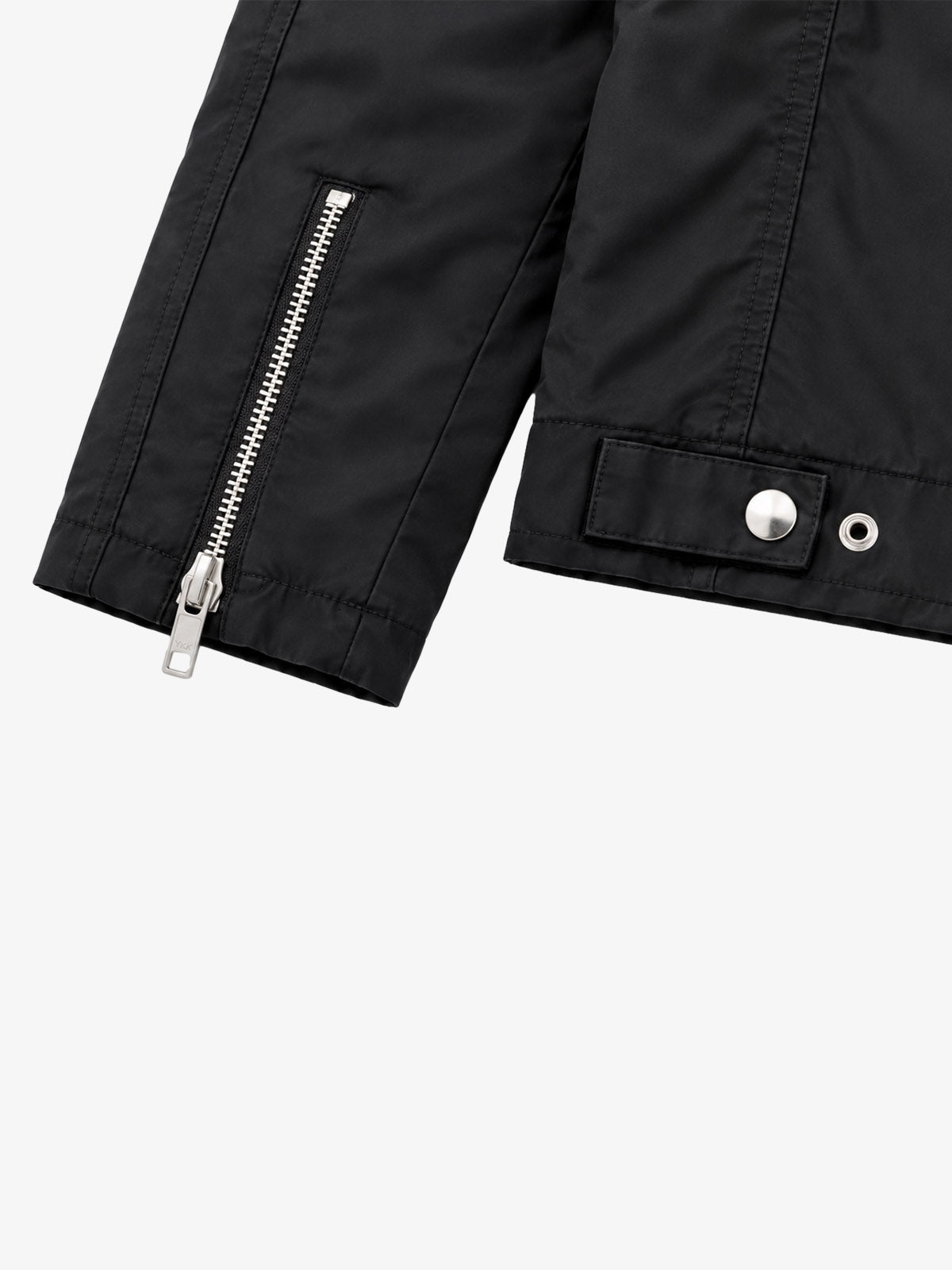 Checkerboard Embroidered Glossy Nylon Zip Jacket
