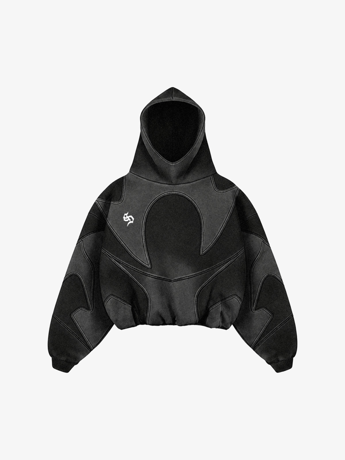 Washed Panel Detail Boxy Hoodie & Wide-Leg Sweatpants Set